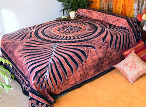 Hand Painted Batik Bedspread from India