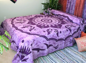 Hand Painted Batik Bedspread from India