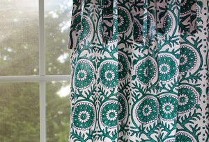 Hand Block Printed Cotton Window Panels from India