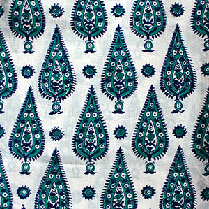 Hand Block Printed Cotton Window Panels from India