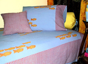 Hand Block Printed Cotton Twin Bedding from India