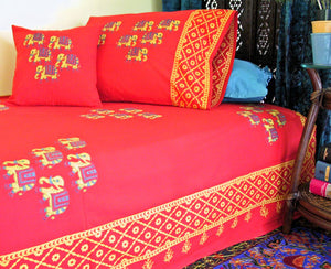 Hand Block Printed Cotton Twin Bedding from India